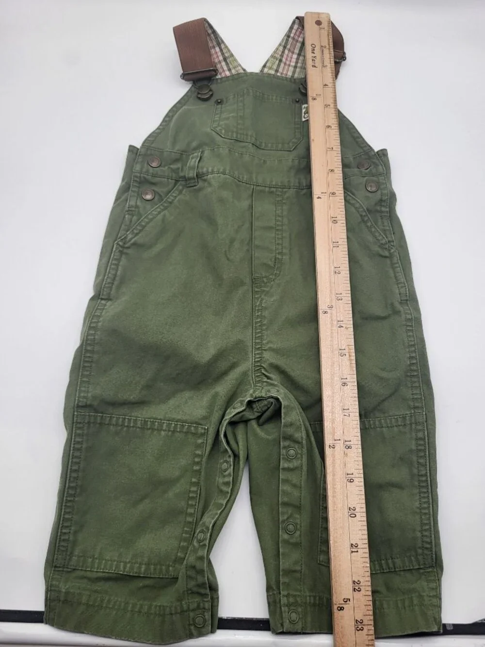 VTG Gymboree Petting Zoo Line 6-12M Boy's Overalls Green Farm Chore Kidcore y2k